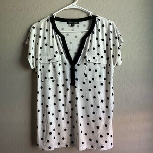 Black and White Polka Dot Women's Top